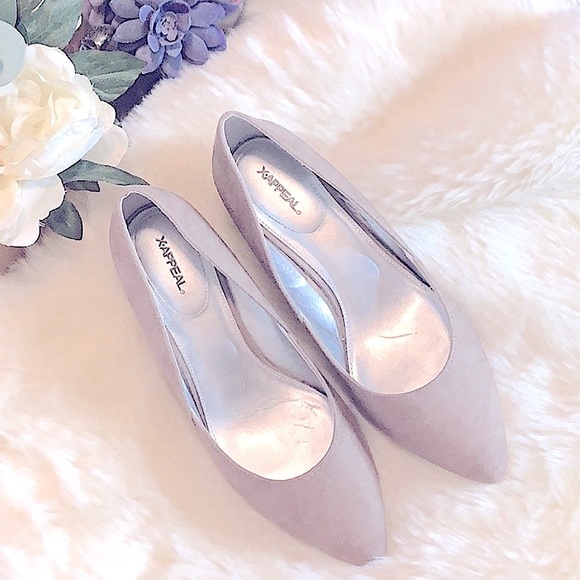 X-Appeal:/Classy Chic Ladies Taupe Faux Suede Almond Toe, Low Wedge Heels, US6.5 - Picture 6 of 17